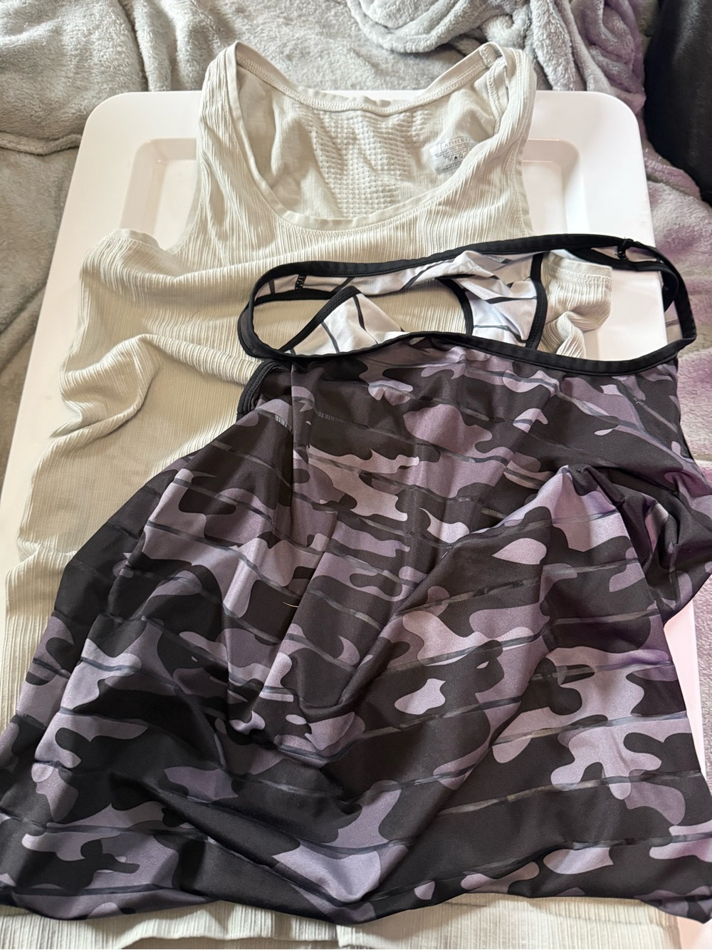 Athleta Gray Tank and Zyia gray and black tank LOT